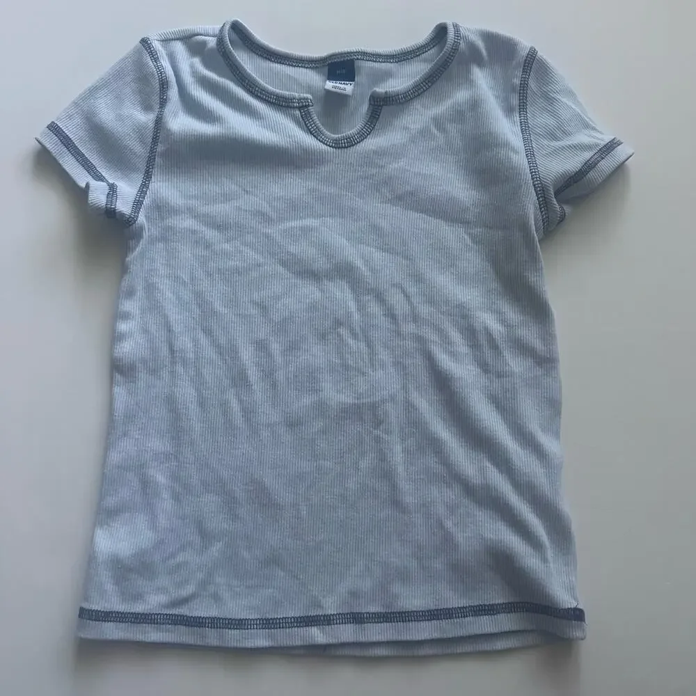 Old Navy Girls' Ribbed Fitted Short Sleeve T-Shirt